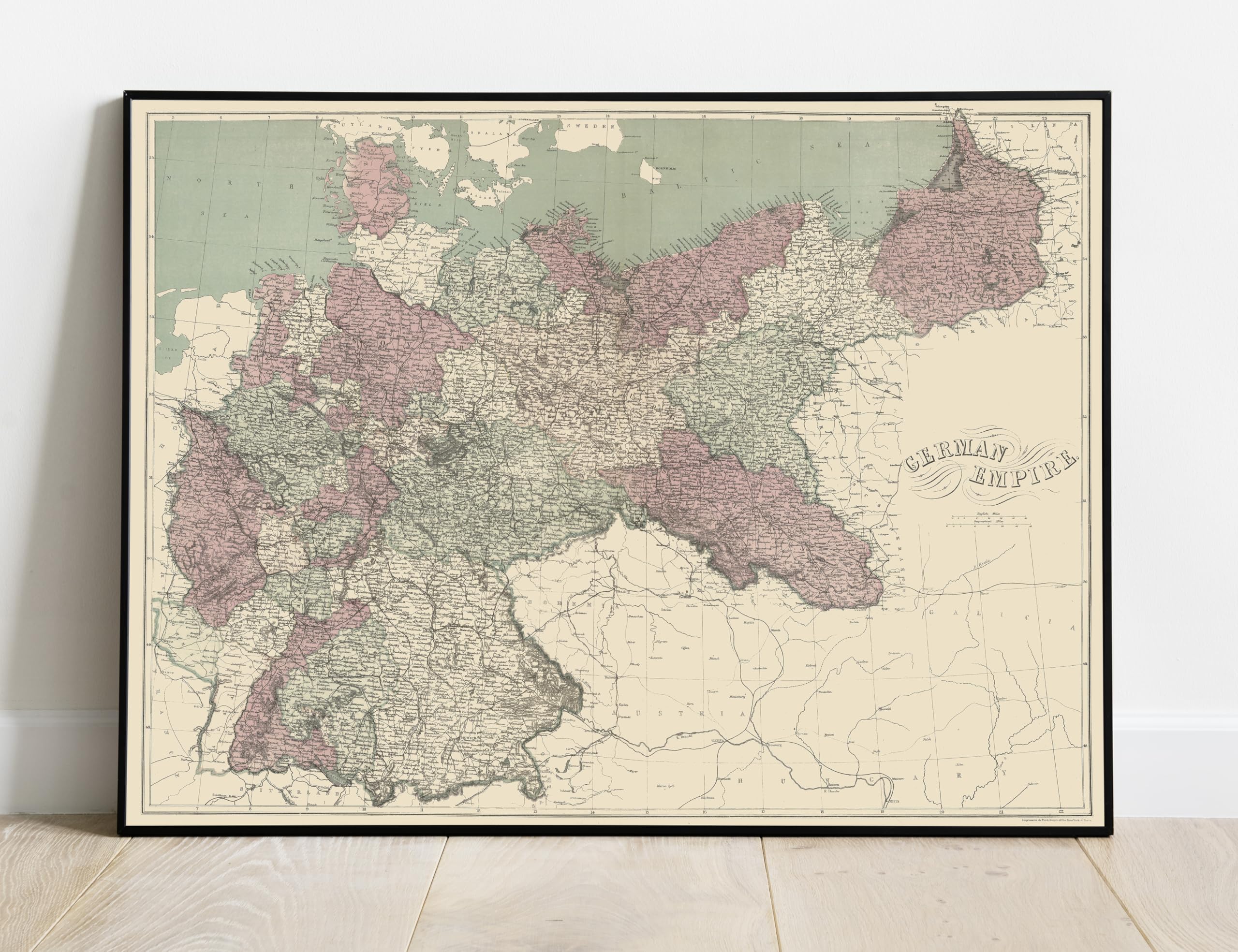 Amazon.co.jp: 歴史的な地図 | 1873 ドイツ帝国。 ビンテージウォール